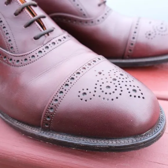 Tricker's Men's Wing Tip Oxford Brogue Dress Shoes 9.5 D Wise Bros Burgundy