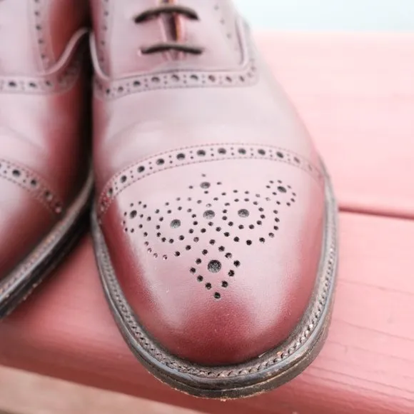 Tricker's Men's Wing Tip Oxford Brogue Dress Shoes 9.5 D Wise Bros Burgundy