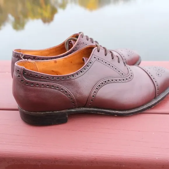 Tricker's Men's Wing Tip Oxford Brogue Dress Shoes 9.5 D Wise Bros Burgundy