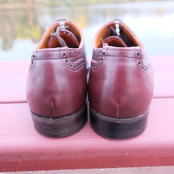 Tricker's Men's Wing Tip Oxford Brogue Dress Shoes 9.5 D Wise Bros Burgundy