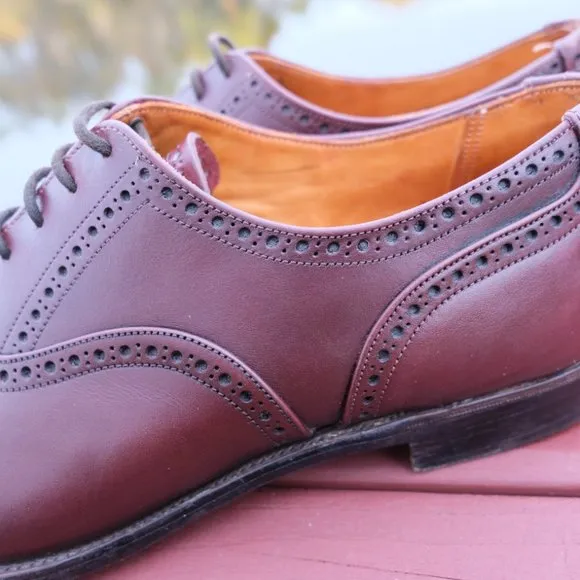Tricker's Men's Wing Tip Oxford Brogue Dress Shoes 9.5 D Wise Bros Burgundy