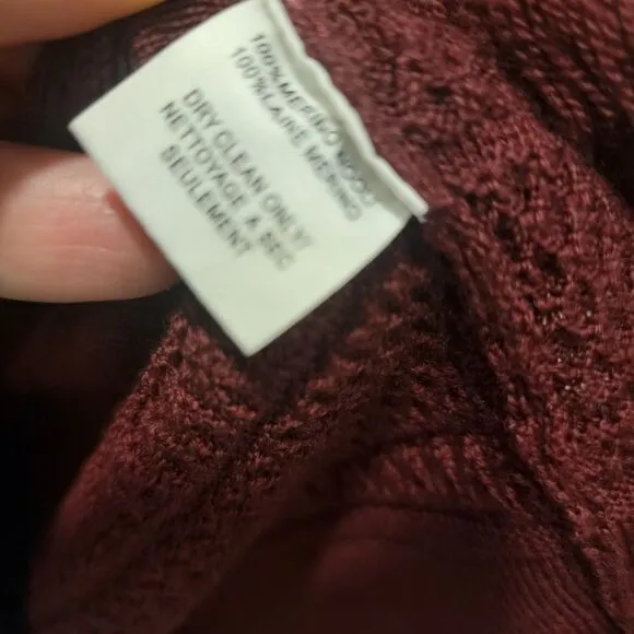 Trina Turk Sass 2 Fringe Sweater Dress Maroon Size Large