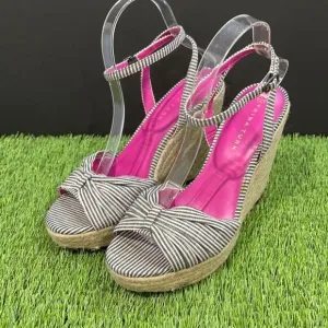 Trina Turk Striped Wedge Espadrille Sandals