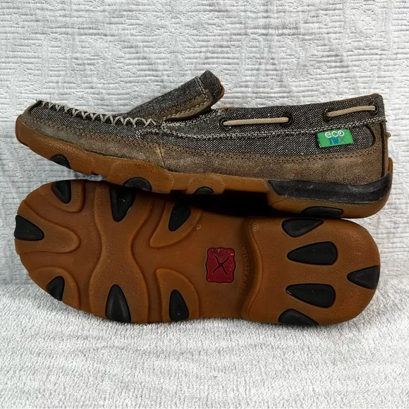 Twisted X Womens 9 Shoe Driving Mocs TWX Eco Casual Fabric Loafers Slip On Shoes