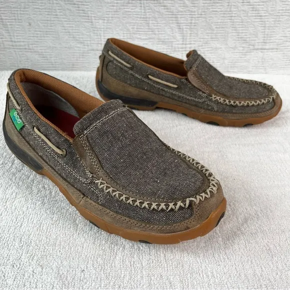 Twisted X Womens 9 Shoe Driving Mocs TWX Eco Casual Fabric Loafers Slip On Shoes