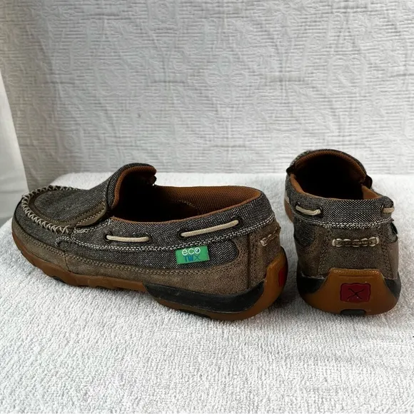 Twisted X Womens 9 Shoe Driving Mocs TWX Eco Casual Fabric Loafers Slip On Shoes