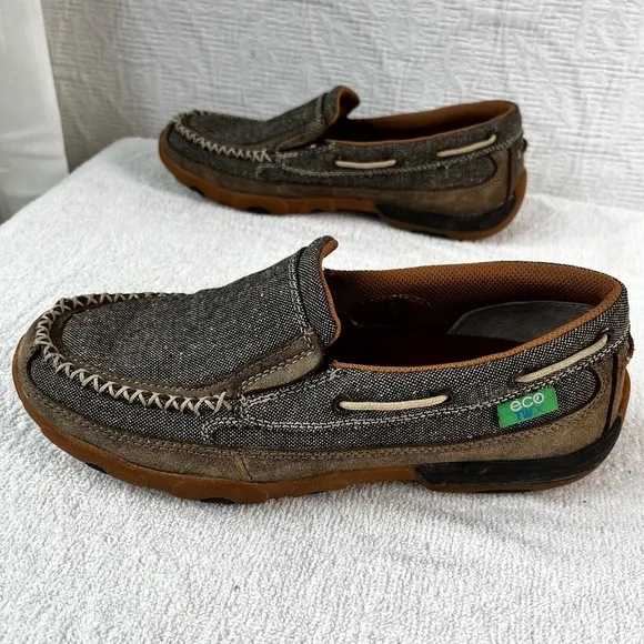 Twisted X Womens 9 Shoe Driving Mocs TWX Eco Casual Fabric Loafers Slip On Shoes