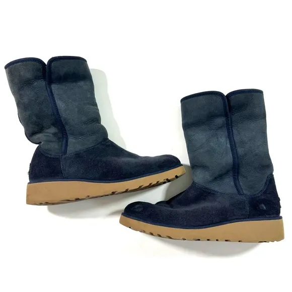 Ugg Amie Wedge Boots Suede Blue