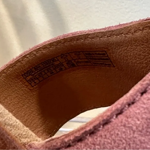 UGG &quot;Carine&quot; Pink Suede Platform Jute Espadrille Ankle Strap Heeled Sandals 9