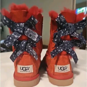 Ugg Australia Toddler Girl's Bailey Bow Bandana Boots Size 11 Matador RED