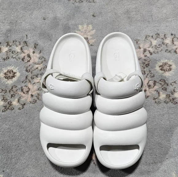 UGG Aww Yeah Bright White  Platform Slingback Sandals 1136762 Women's Size 12