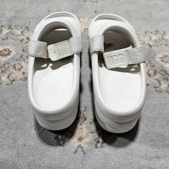 UGG Aww Yeah Bright White  Platform Slingback Sandals 1136762 Women's Size 12
