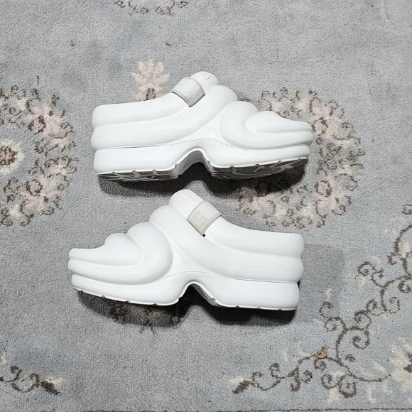 UGG Aww Yeah Bright White  Platform Slingback Sandals 1136762 Women's Size 12