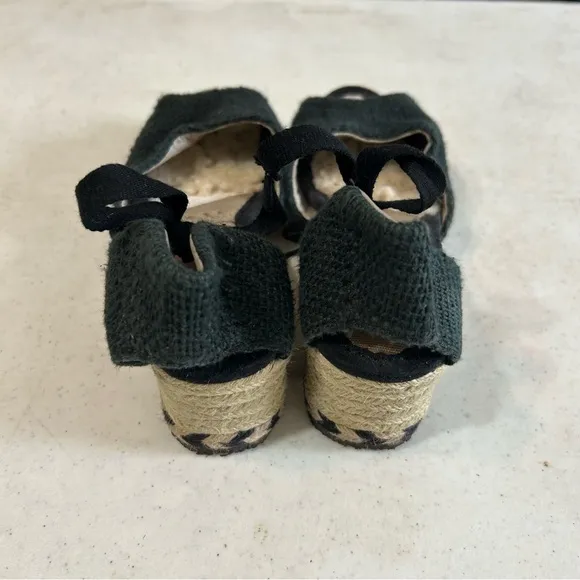 Ugg Delmar Jute Black Espadrille Sandals Size 7
