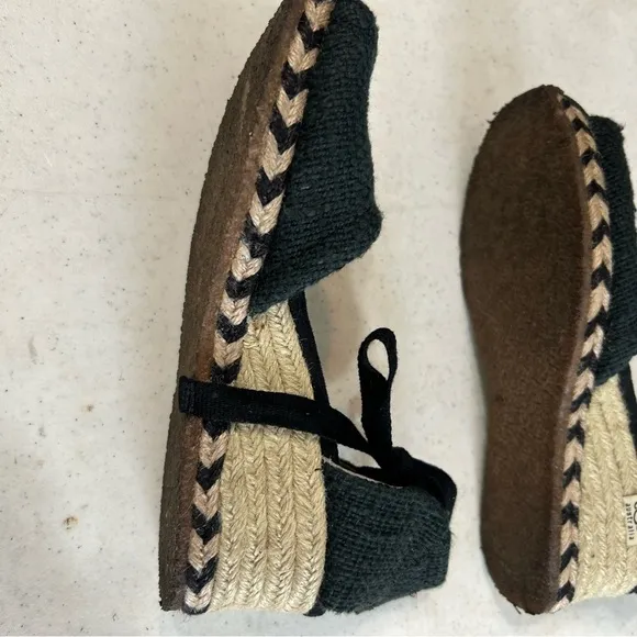 Ugg Delmar Jute Black Espadrille Sandals Size 7