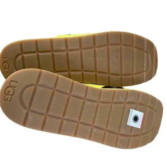 Ugg Emily Margarita Platform Patent Leather Yellow Slide Sandals size 9