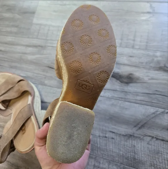 Ugg Leather Carine Espadrille Platform Sandal