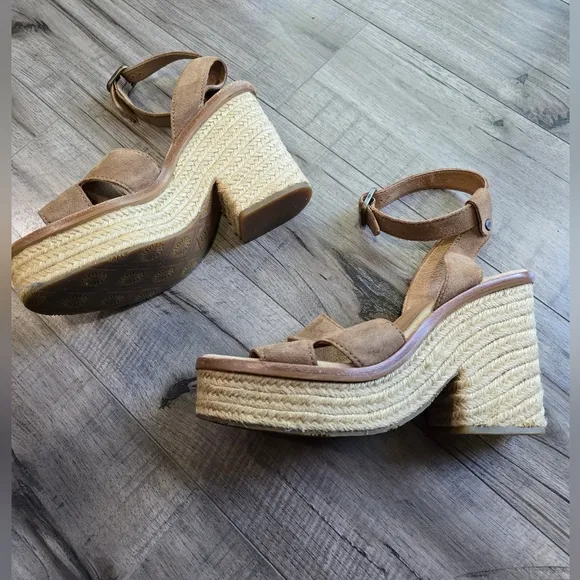 Ugg Leather Carine Espadrille Platform Sandal