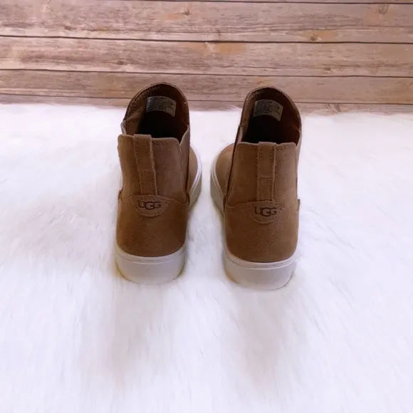 UGG Mauna Chestnut Suede Chelsea Sneaker Boots
