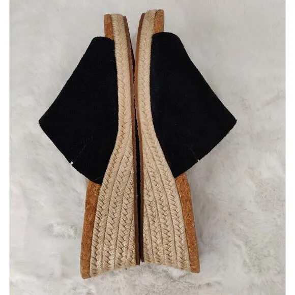 Ugg Suede Fringe Heeled Wedge Espadrille Sandals sz 8.5