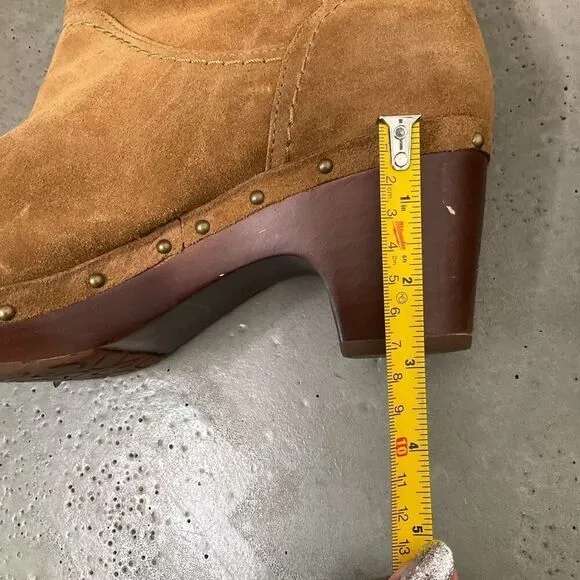 UGG Suede Amoret Clog Heel Boots