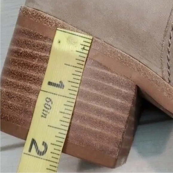 UGG Tan Ankle Boots with Suede Strap and Low Heel