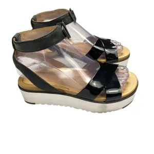 Ugg Tipton Patent Leather Platform Sandals Womens Size 6 Us Black
