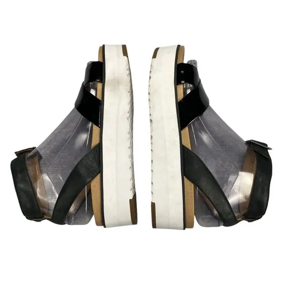 Ugg Tipton Patent Leather Platform Sandals Womens Size 6 Us Black