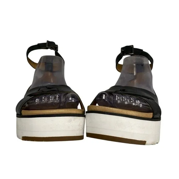 Ugg Tipton Patent Leather Platform Sandals Womens Size 6 Us Black