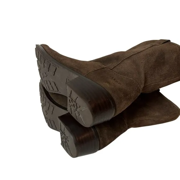 Ugg youth girls pull on low heel boots brown suede size US 4 EU 34