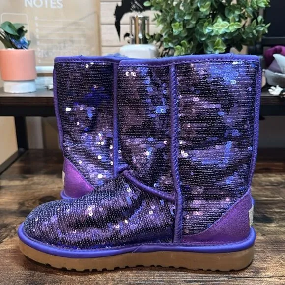 Ugh Purple Sequin Boots size 7