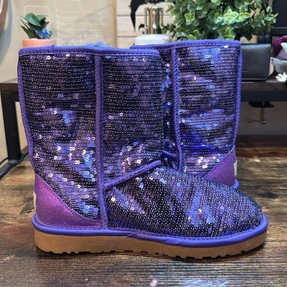 Ugh Purple Sequin Boots size 7