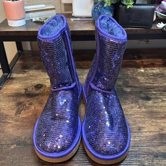 Ugh Purple Sequin Boots size 7