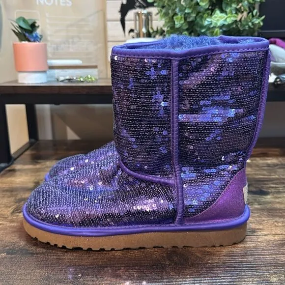 Ugh Purple Sequin Boots size 7