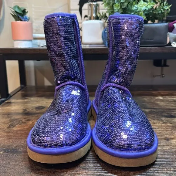Ugh Purple Sequin Boots size 7