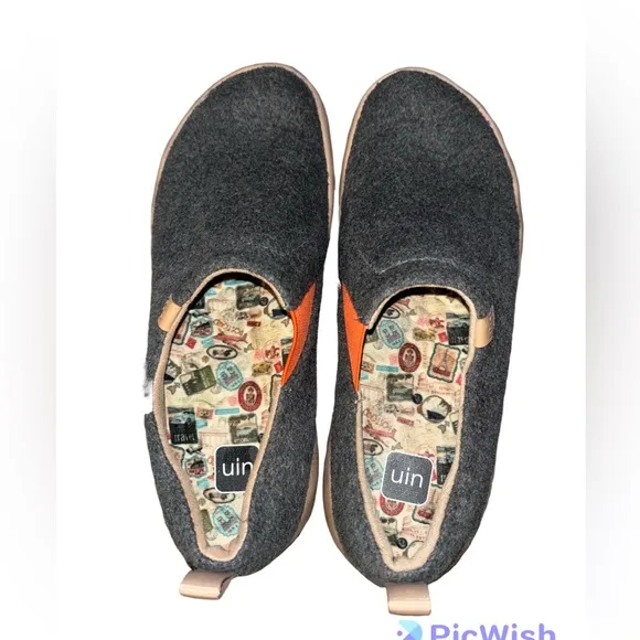 UIN Toledo II Wool Loafers Womens 9.5 Gray Slip On Sneakers Shoes Comfort Travel