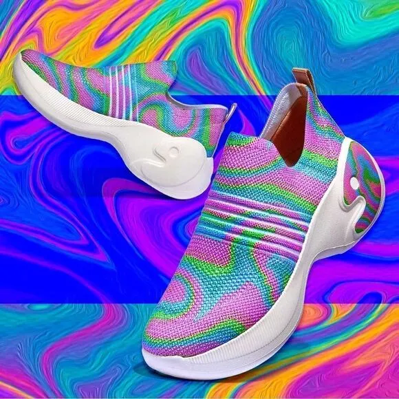 UIN Women's Walking Shoes Casual Chunky Sneaker (Colorful Chameleon Zaragoza II)
