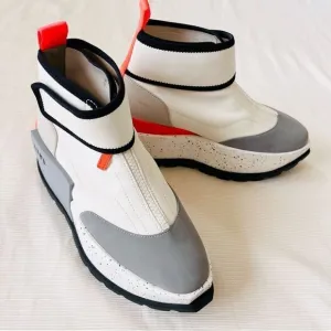 United Nude Sneakers Boots Ankle Wrap Zip Platform Used White Shoe Sz 38 US 7.5