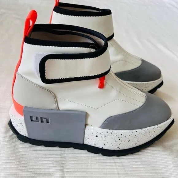 United Nude Sneakers Boots Ankle Wrap Zip Platform Used White Shoe Sz 38 US 7.5