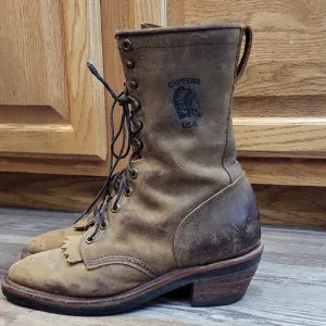 Used Chippewa USA Brown Leather Boots
