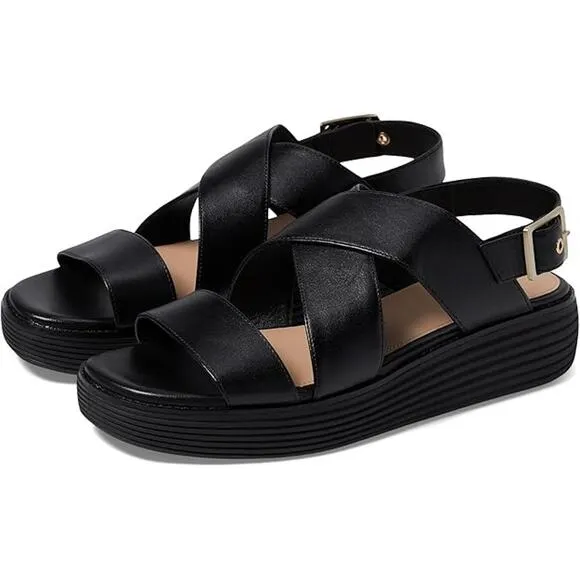 USED Cole Haan Women's Originalgrand Platform Sandals Sandals,Black-Size 7.5