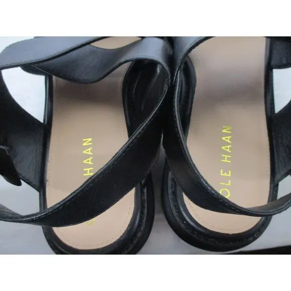 USED Cole Haan Women's Originalgrand Platform Sandals Sandals,Black-Size 7.5