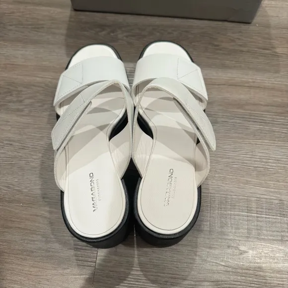 Vagabond Dioon Platform White Leather Heeled Sandals