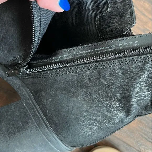 Vagabond Grace Leather Heel Side Zipper Chelsea Boots
