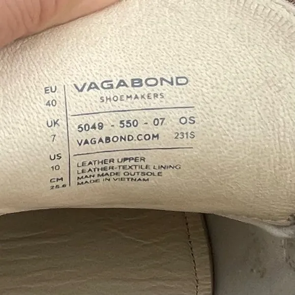 Vagabond Womens Shoes Loafers Sand Cosmo 2.0 Leather Lug Sole Size 10