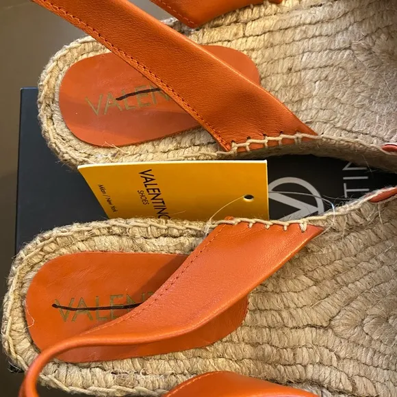 VALENTINO BY MARIO VALENTINO Clavesli Leather Sling-Back Espadrille Sandals 40