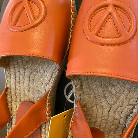 VALENTINO BY MARIO VALENTINO Clavesli Leather Sling-Back Espadrille Sandals 40