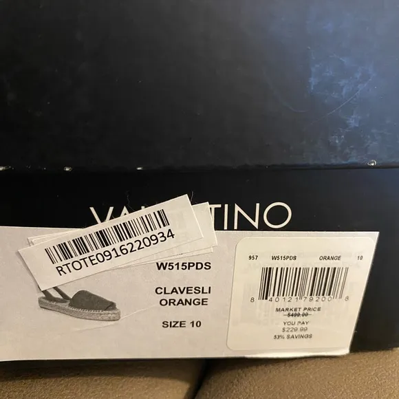 VALENTINO BY MARIO VALENTINO Clavesli Leather Sling-Back Espadrille Sandals 40
