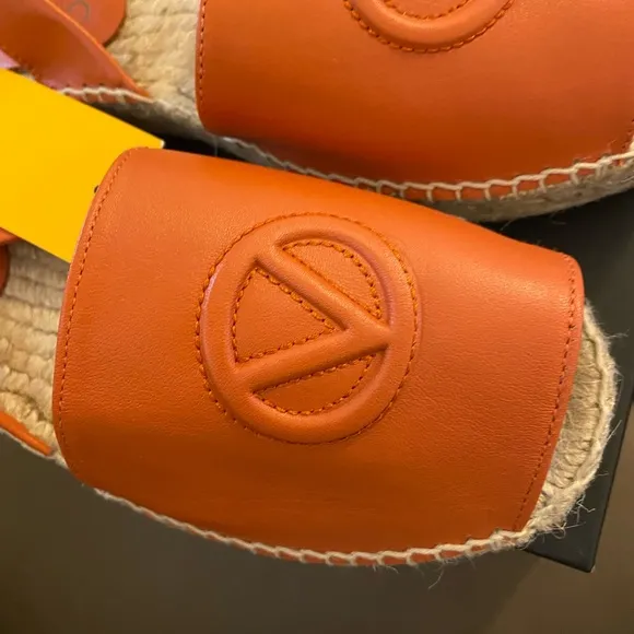 VALENTINO BY MARIO VALENTINO Clavesli Leather Sling-Back Espadrille Sandals 40