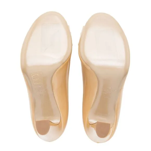 Valentino Patent Leather Rockstud Bow Peep Toe Pumps - Size 9.5 / 39.5